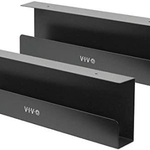 VIVO Under Desk 17 inch Cable Management Trays, Power Strip Holders, Cord Organizers, Wire Tamers for Office and Home, Black, 2 Pack, DESK-AC06-2C