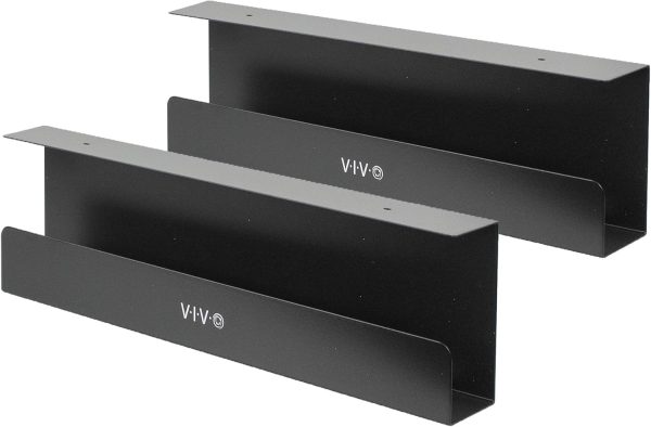 VIVO Under Desk 17 inch Cable Management Trays, Power Strip Holders, Cord Organizers, Wire Tamers for Office and Home, Black, 2 Pack, DESK-AC06-2C - Image 9